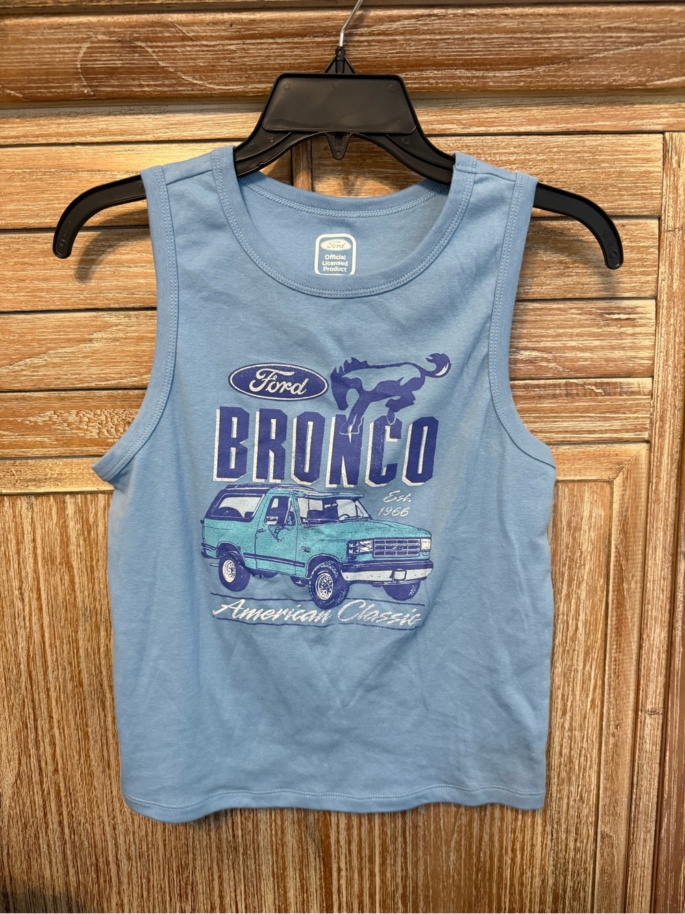 Ford Light Blue Bronco Graphic Tank Top
